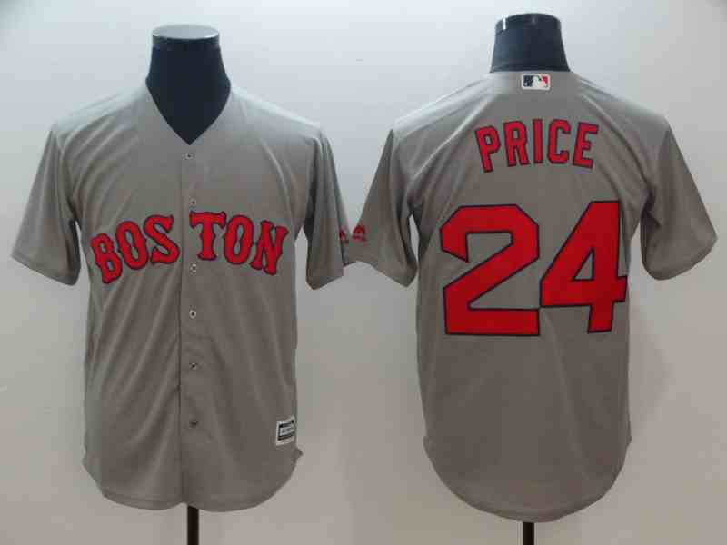 Red Sox 24 David Price Gray Cool Base Jersey