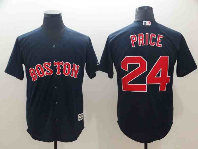 Red Sox 24 David Price Navy Cool Base Jersey