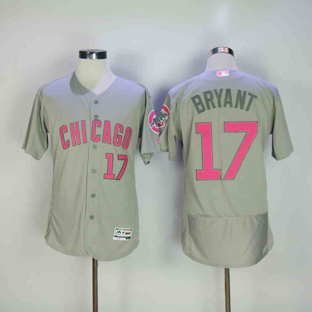 Cubs 17 Kris Bryant Gray Mother's Day Flexbase Jersey