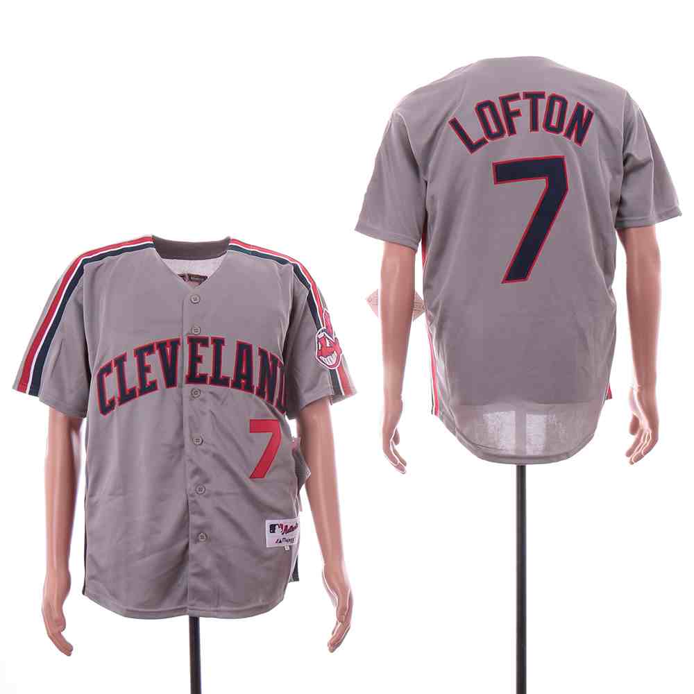 Indians 7 Kenny Lofton Gray Turn Back The Clock Jersey