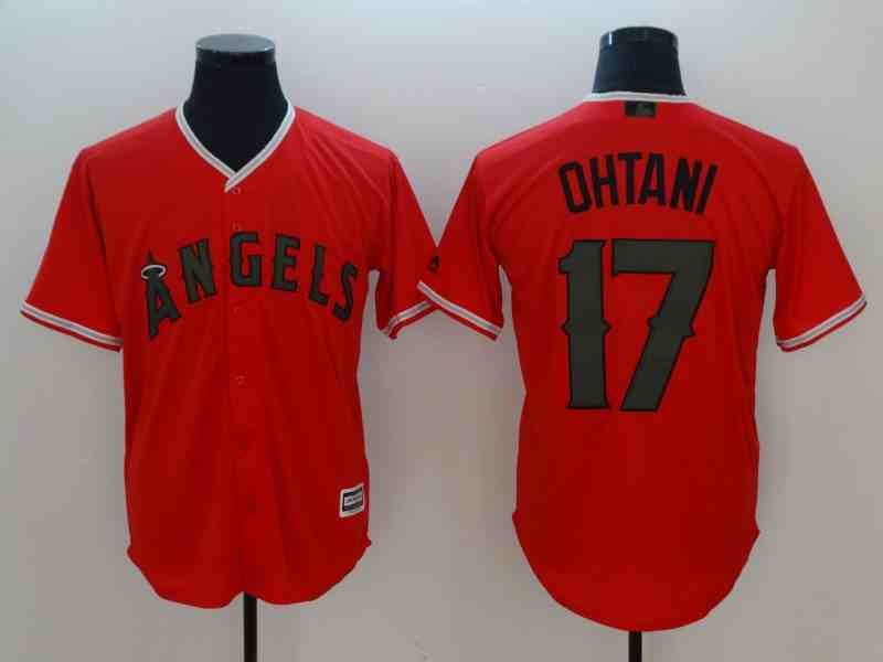 Angels 17 Shohei Ohtani Red 2018 Memorial Day Cool Base Jersey
