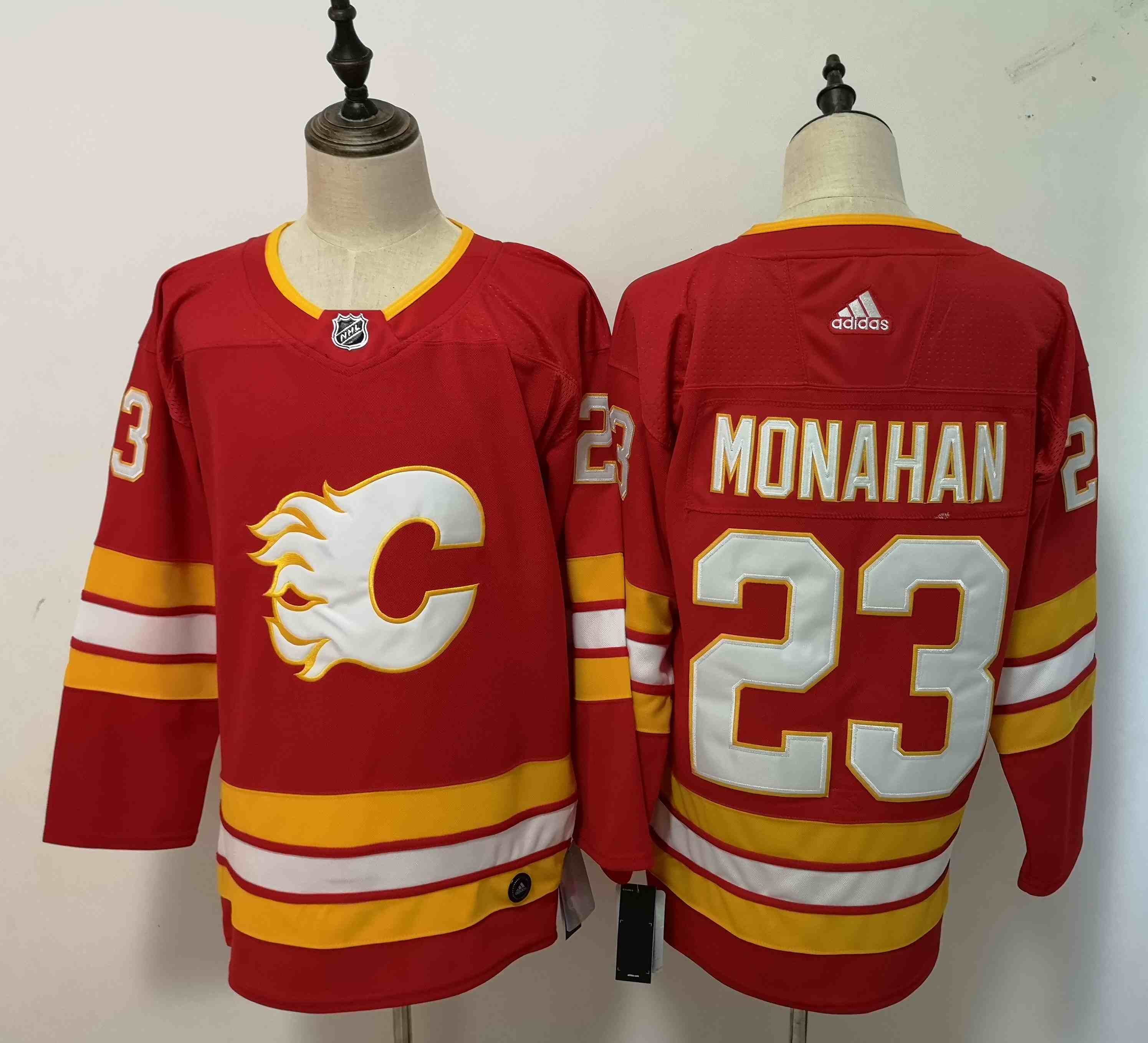 Flames 23 Sean Monahan Alternate Red Adidas Jersey