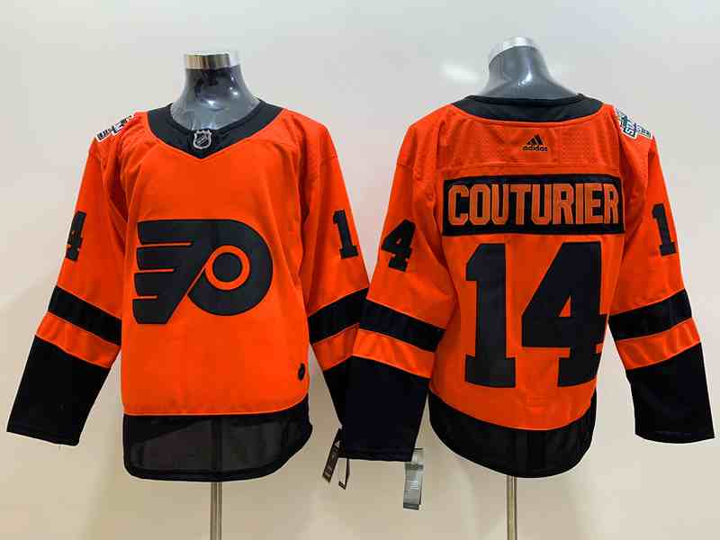 Flyers 14 Sean Couturier Orange 2019 Stadium Series Adidas Jersey