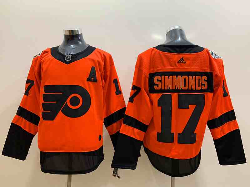 Flyers 17 Wayne Simmonds Orange 2019 Stadium Series Adidas Jersey