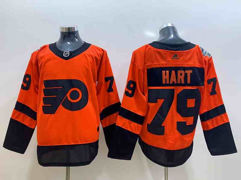 Flyers 79 Carter Hart Orange 2019 Stadium Series Adidas Jersey