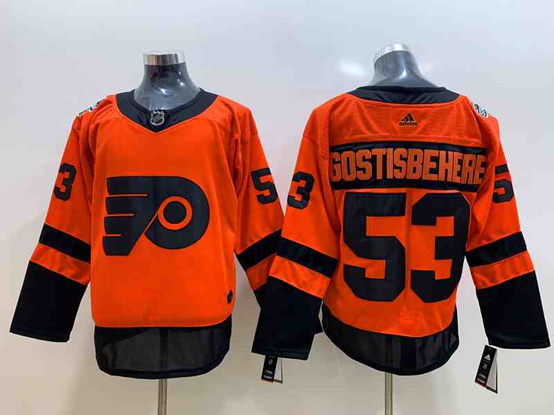 Flyers 53 Shayne Gostisbehere Orange 2019 Stadium Series Adidas Jersey