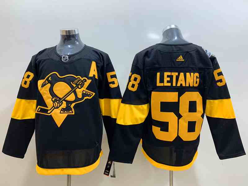 Penguins 58 Kris Letang Black 2019 Stadium Series Adidas Jersey