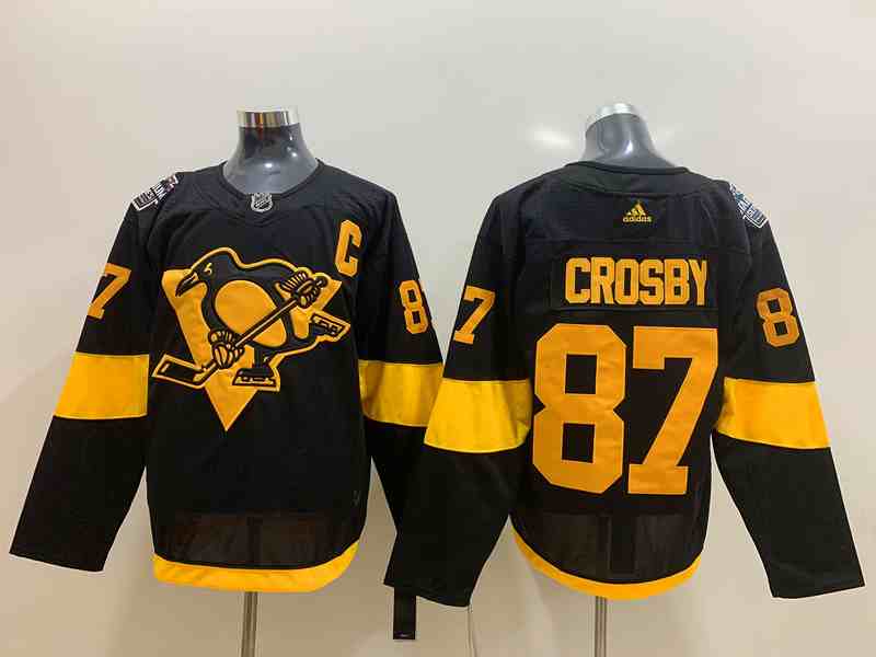 Penguins 87 Sidney Crosby Black 2019 Stadium Series Adidas Jersey