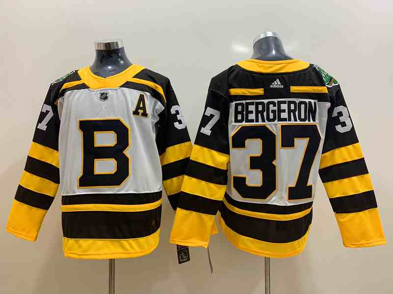 Bruins 37 Patrice Bergeron White 2019 Winter Classic Adidas Jersey