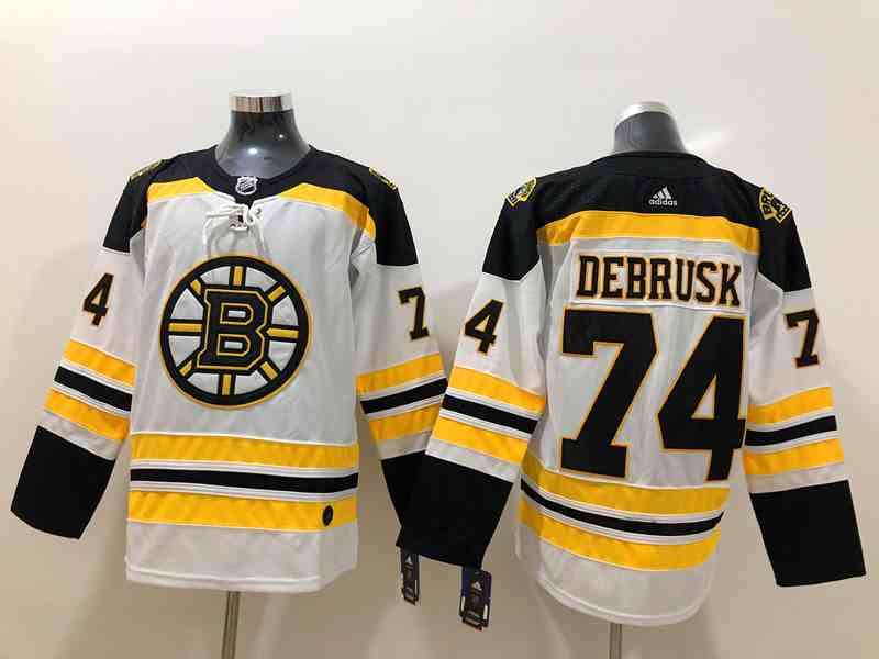 Bruins 74 Jake Debrusk white Adidas Jersey
