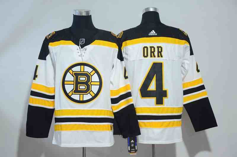Bruins 4 Bobby Orr White Adidas Jersey