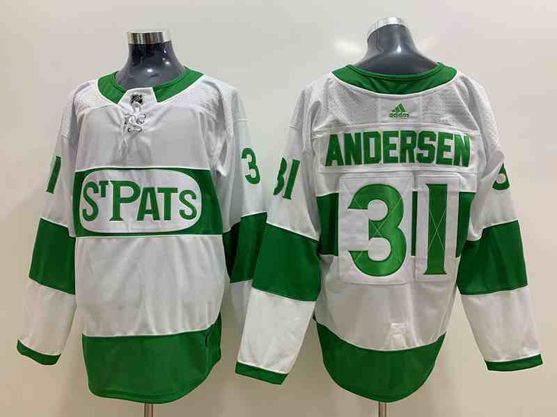 Toronto St Pats 31 Frederik Andersen White Green Jerseys
