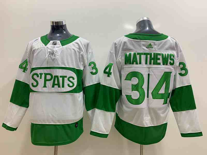 Toronto St Pats 34 Auston Matthews White Green Jerseys