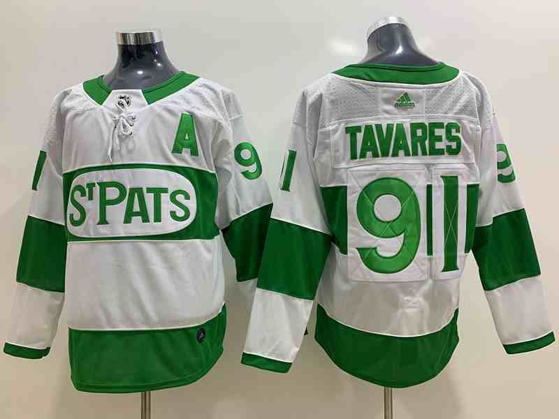 Toronto St Pats 91 John Tavares White Green Jerseys