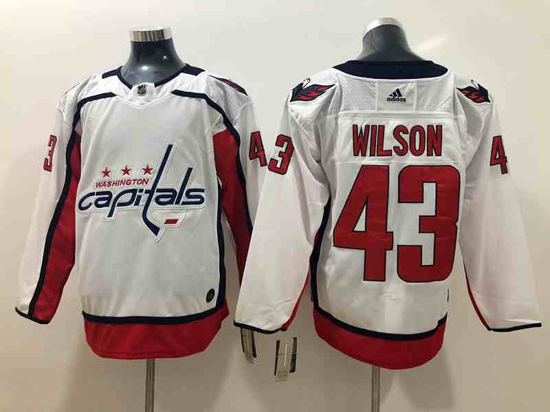 Capitals 43 Tom Wilson White Adidas Jersey