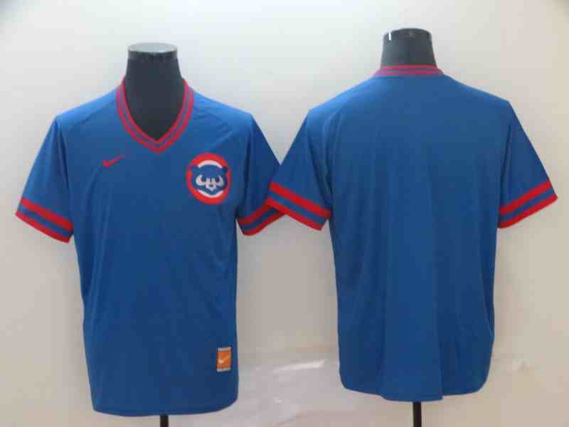 Cubs Blank Blue Throwback Jersey