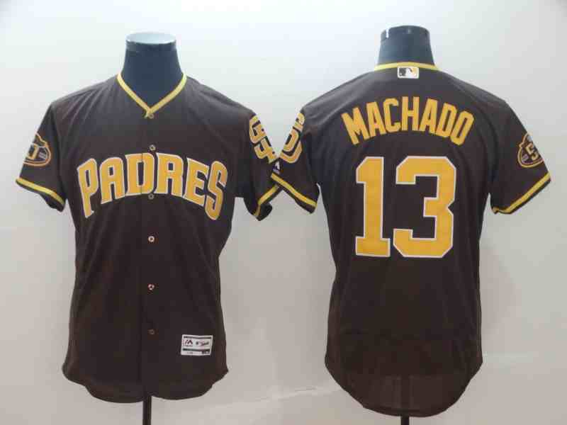 Padres 13 Manny Machado Brown Flexbase Jersey