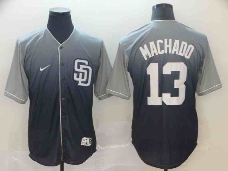 Padres 13 Manny Machado Gray Drift Fashion Jersey