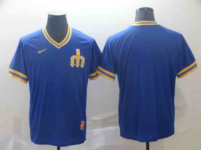 Mariners Blank Blue Throwback Jersey