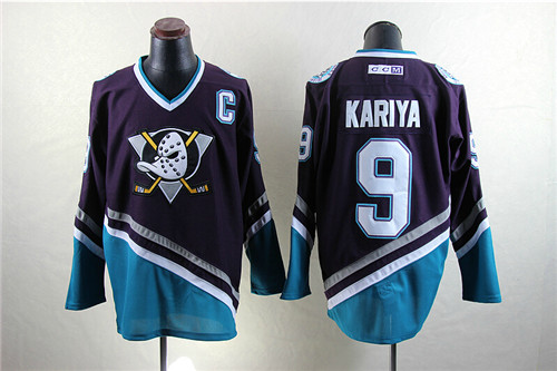 Mighty Ducks 9 Kariya Purple Ice Hockey Movie Jersey
