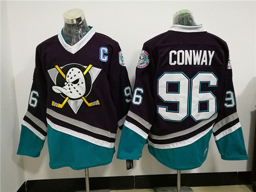 Mighty Ducks 96 Charlie Conway Purple Ice Hockey Movie Jersey