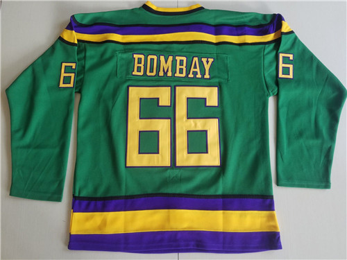 Mighty Ducks 66 Gordon Bombay Green Ice Hockey Movie Jersey