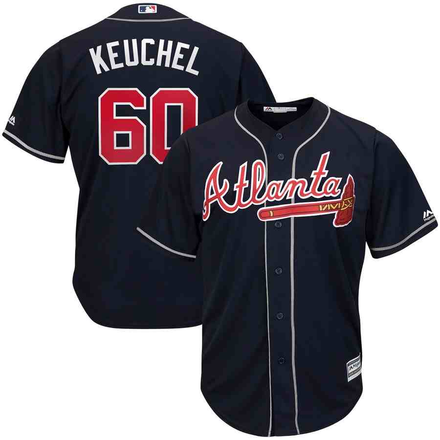 Braves 60 Dallas Keuchel Navy Cool Base Jersey