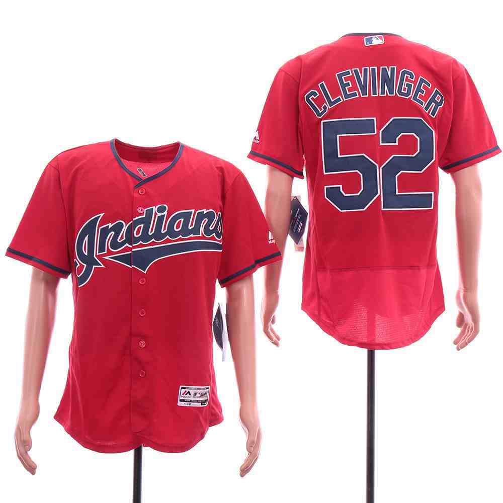 Indians 52 Mike Clevinger Red Flexbase Jersey