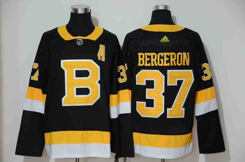 Bruins 37 Patrice Bergeron Black Adidas Jersey