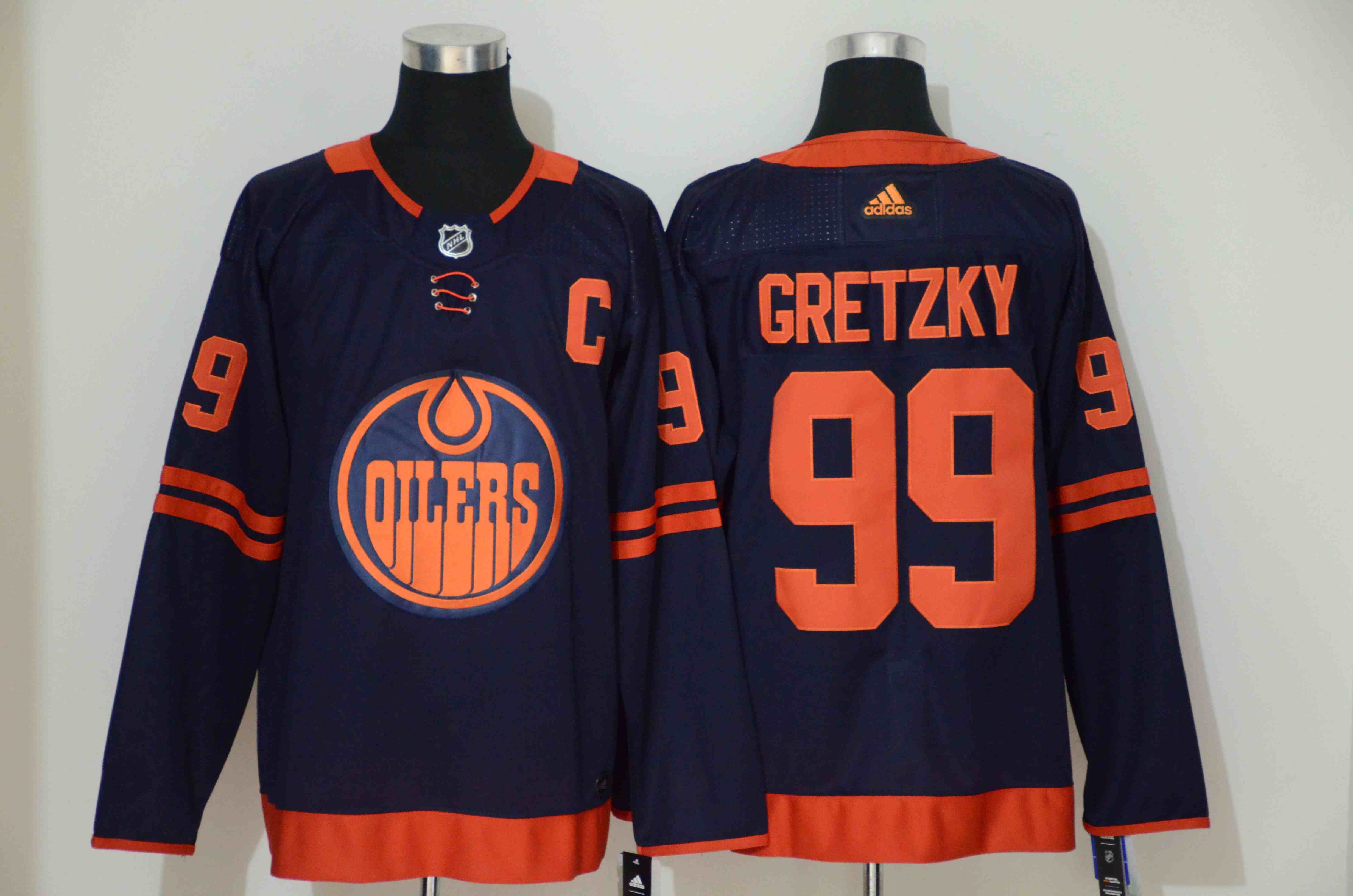 Oilers 99 Wayne Gretzky Navy 50th anniversary Adidas Jersey