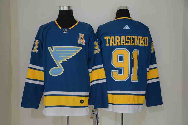 Blues 91 Vladimir Tarasenko Blue Alternate Adidas Jersey
