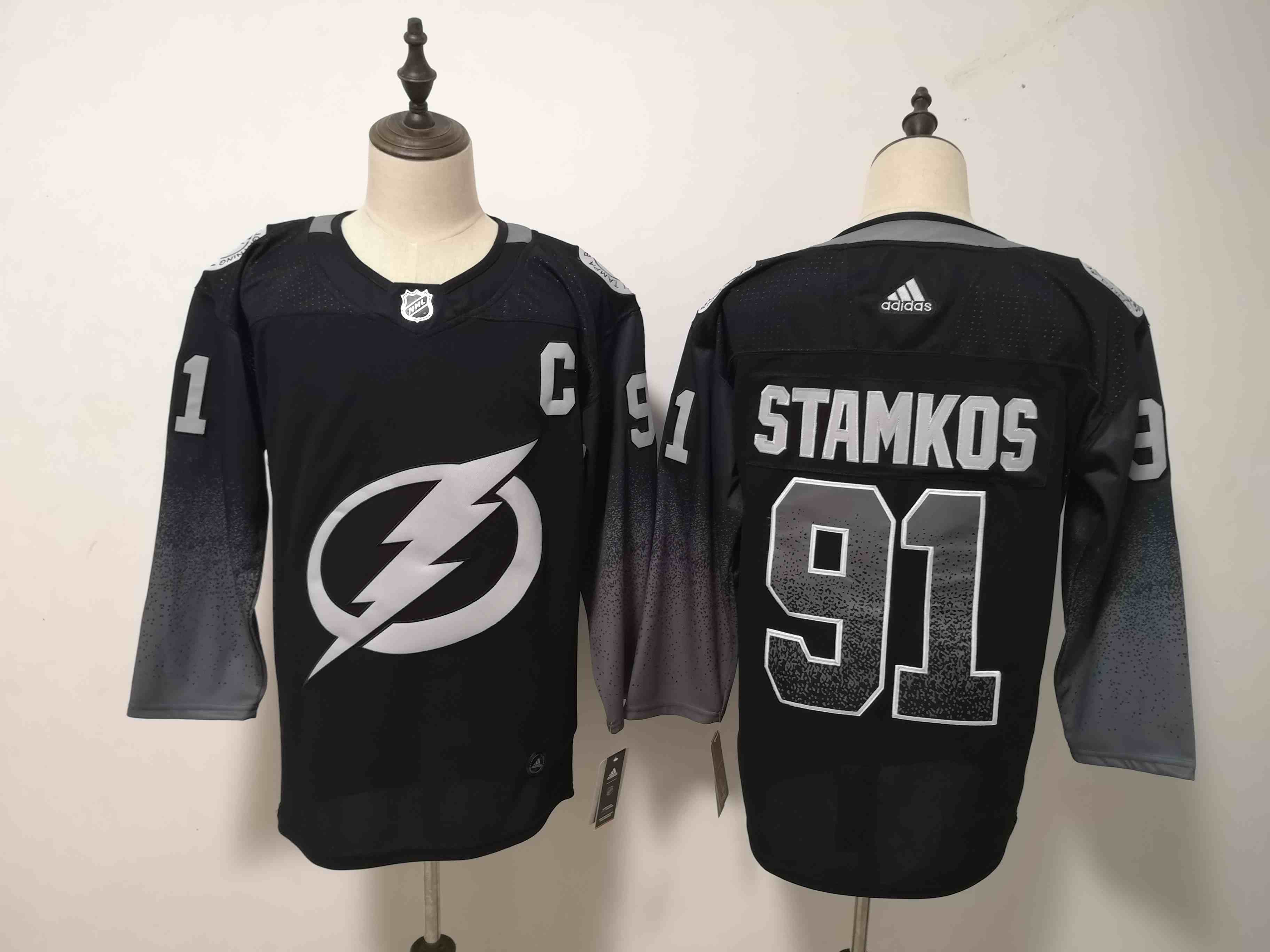 Lightning 91 Steven Stamkos Black Alternate Adidas Jersey C