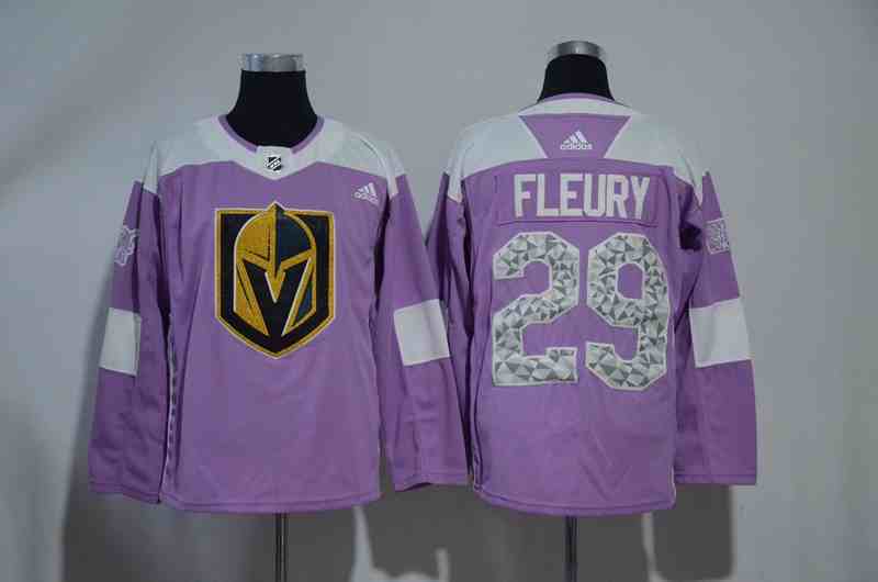 Vegas Golden Knights 29 Marc-Andre Fleury Fights Cancer Montreal Adidas Jersey