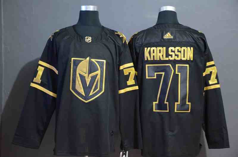 Vegas Golden Knights 71 William Karlsson Black With Special Glittery Logo Adidas Jersey