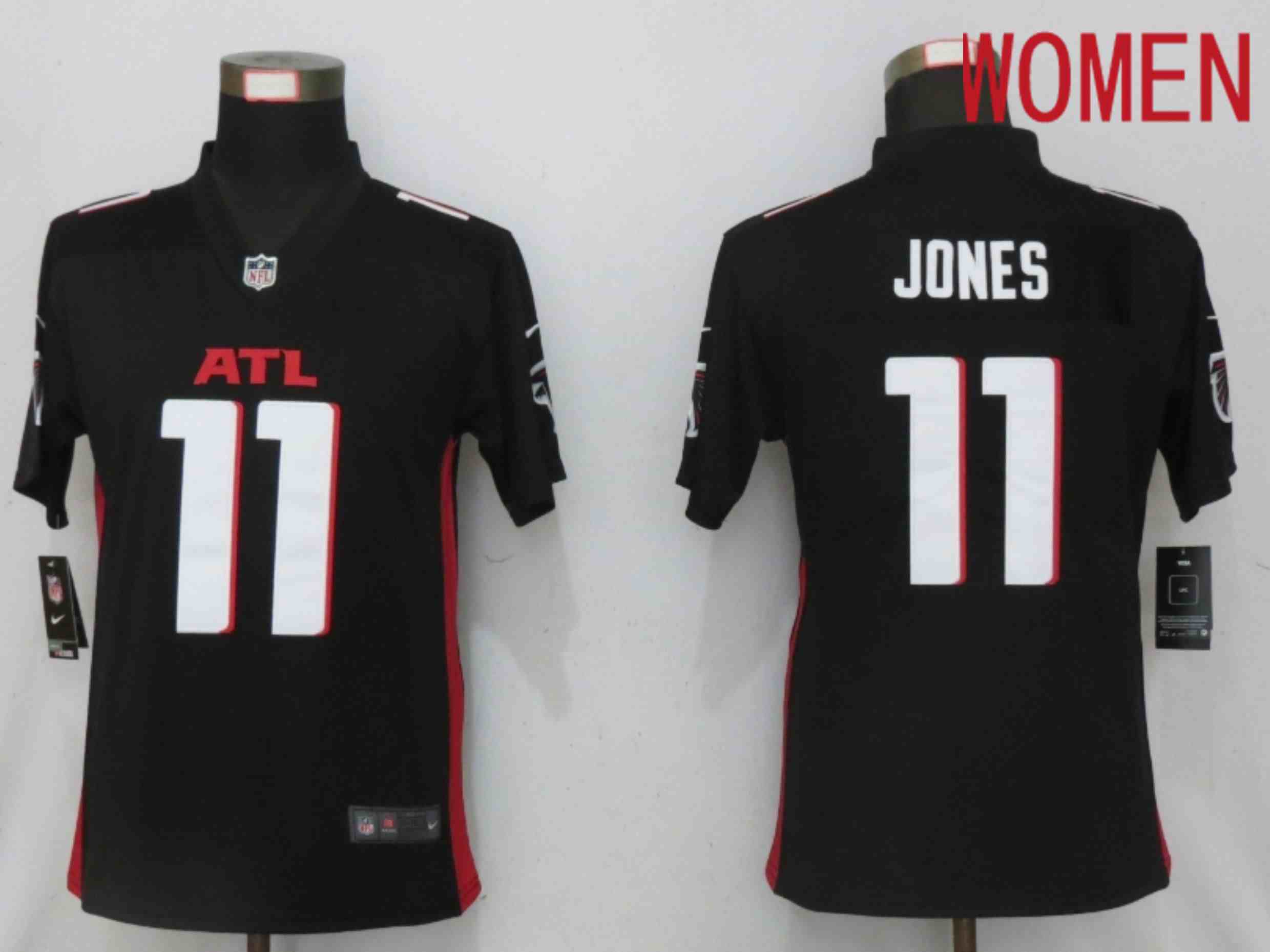 Women Atlanta Falcons 11 Jones Black Elite Playe Nike NFL Jersey
