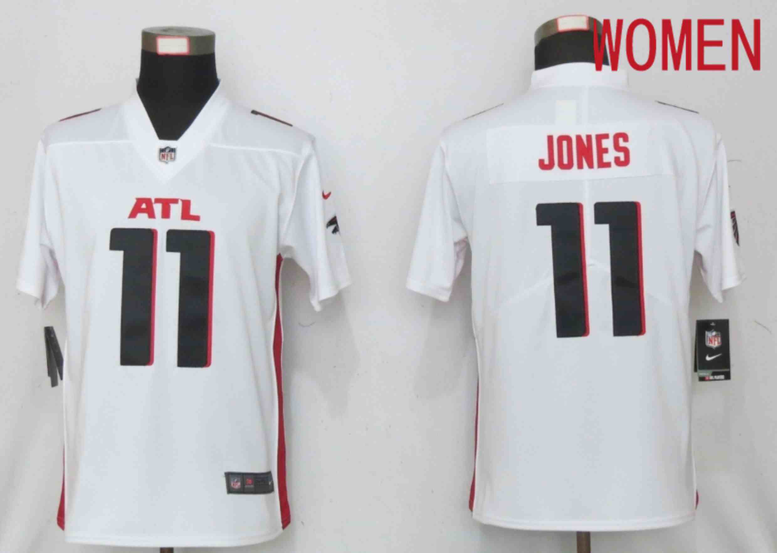 Women Atlanta Falcons 11 Jones White Elite Playe Nike NFL Jersey