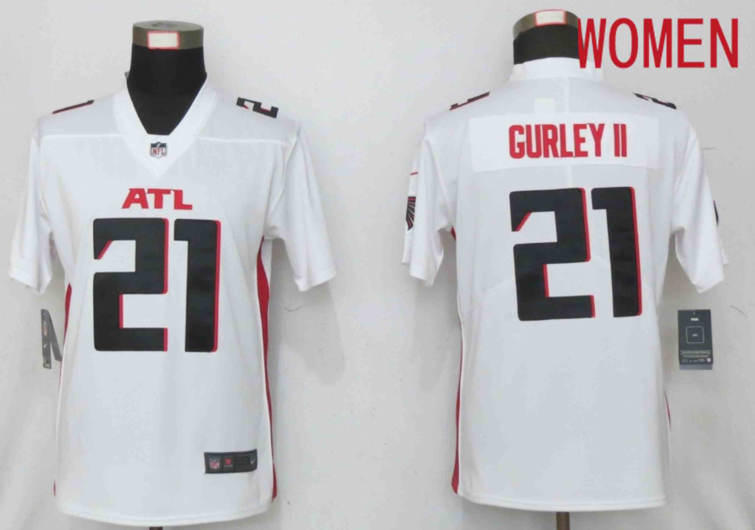 Women Atlanta Falcons 21 Gurley II White Elite Playe Nike NFL Jersey