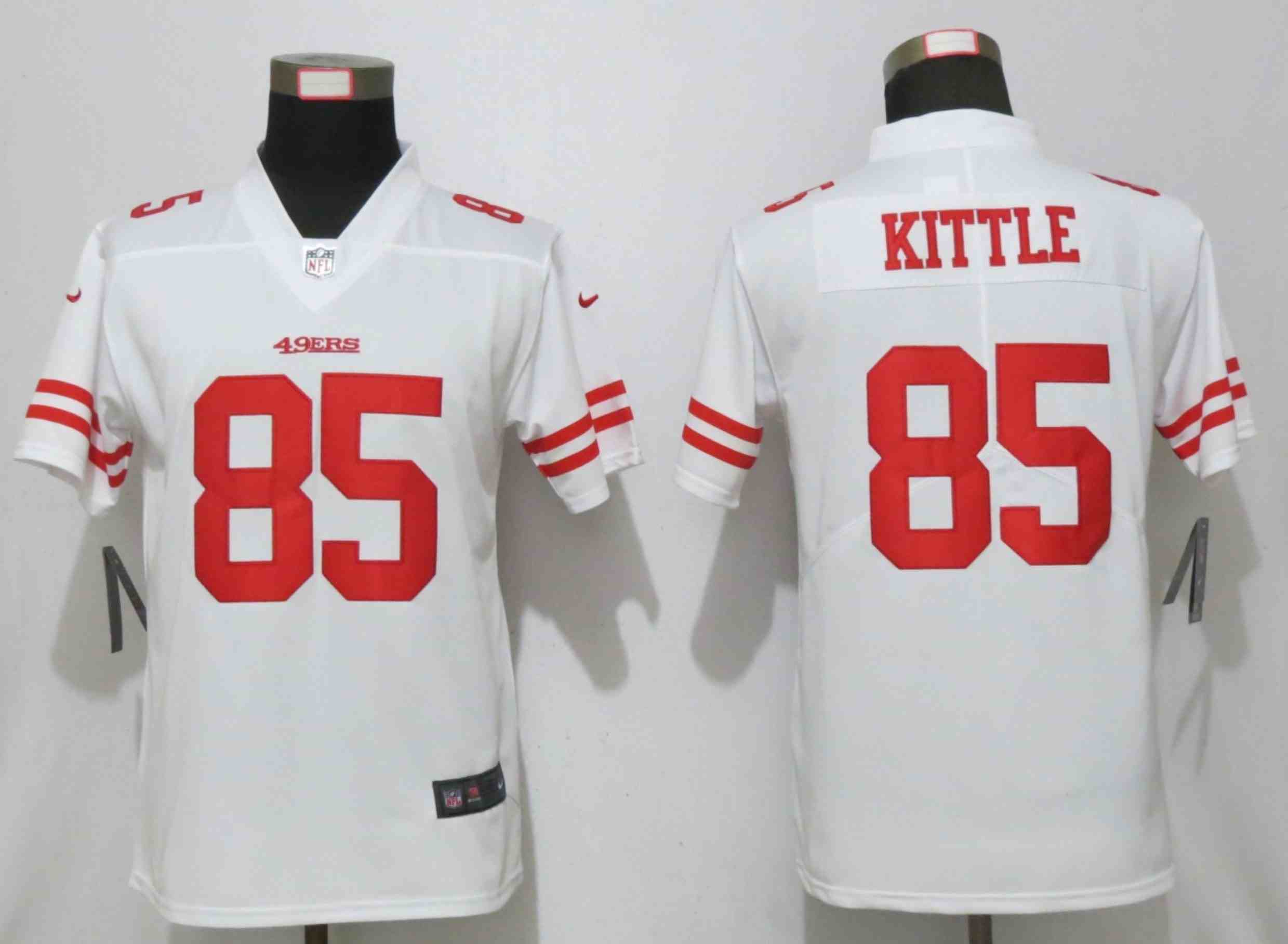 Women Nike San Francisco 49ers 85 Kittle White 2017 Vapor Untouchable Elite Player
