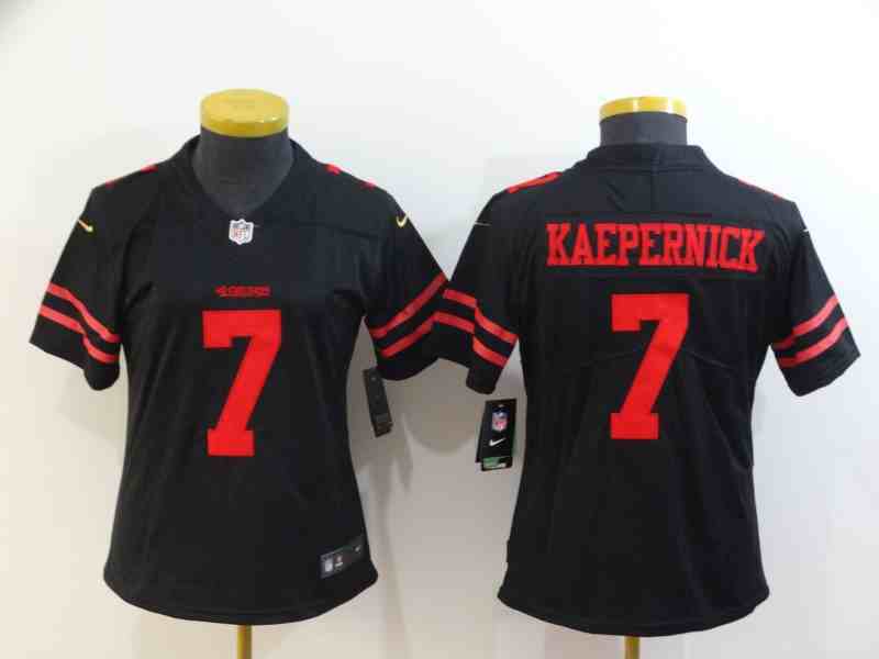 Women Nike 49ers 7 Colin Kaepernick Black Limited Jersey