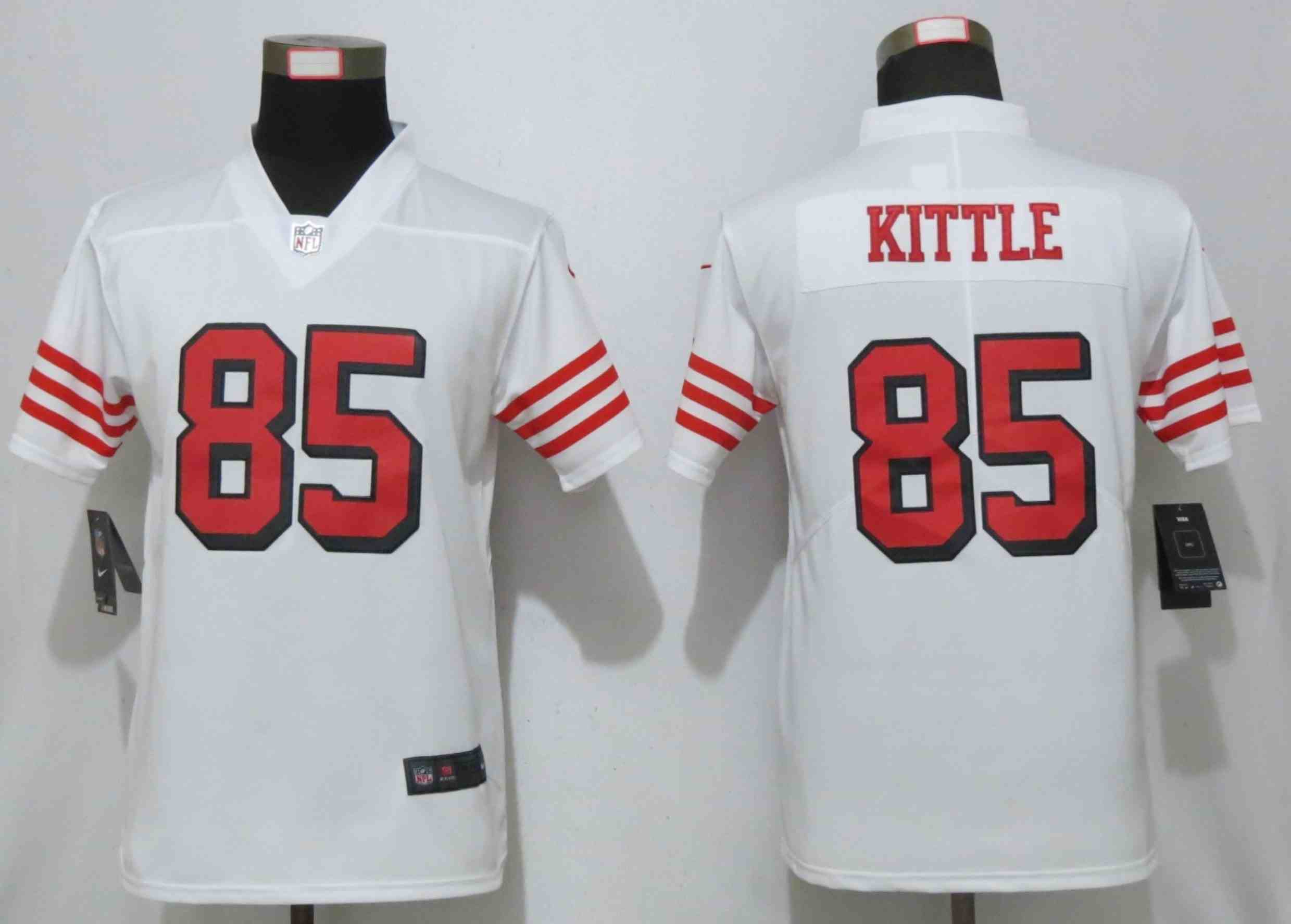 Women New Nike San Francisco 49ers 85 Kittle Nike White 2019 Color Rush Vapor Untouchable Elite Player Jersey