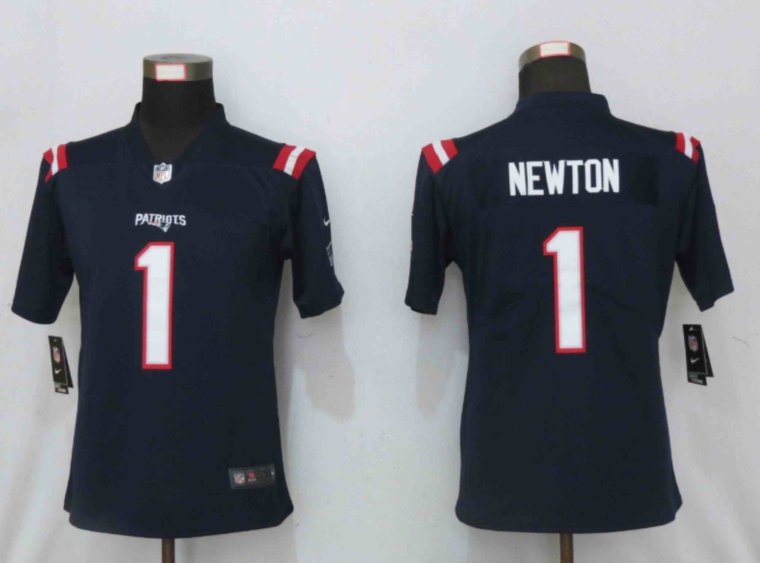 Women New Nike New England Patriots 1 Newton Blue Elite Playe
