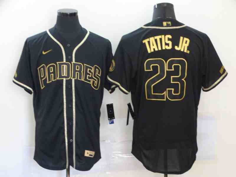 Padres 23 Fernando Tatis Jr. Black Gold Nike Flexbase Jersey