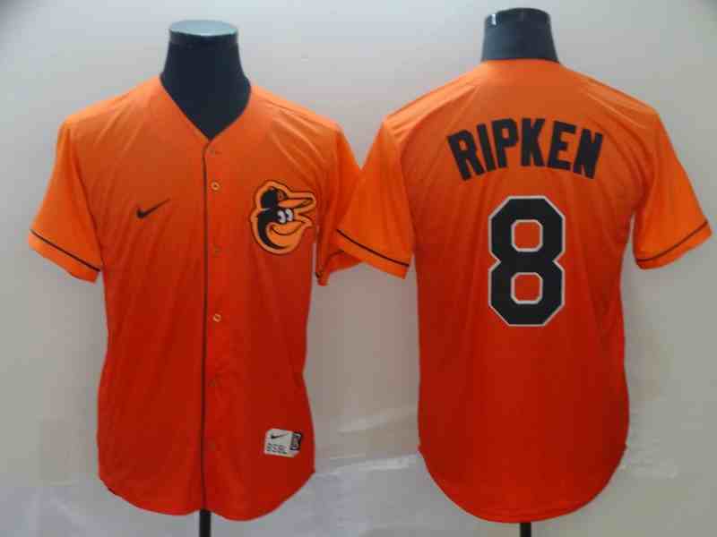 Orioles 8 Cal Ripken Jr Orange Drift Fashion Jersey
