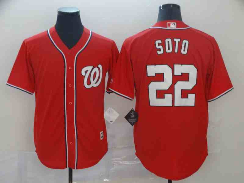 Nationals 22 Juan Soto Red Cool Base Jersey