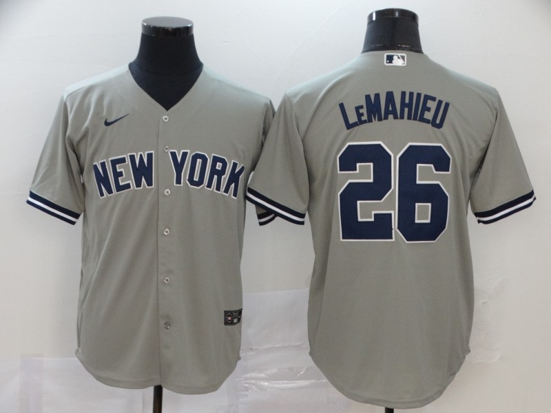Yankees 26 DJ LeMahieu Gray 2020 Nike Cool Base Jerseys