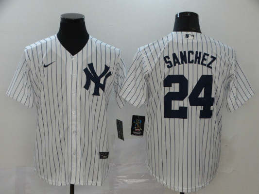 Yankees 24 Gary Sanchez White 2020 Nike Cool Base Jersey