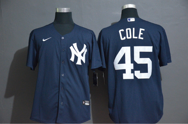 Yankees 45 Gerrit Cole Navy 2020 Nike Cool Base Jerseys