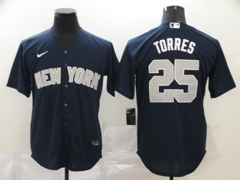 Yankees 25 Gleyber Torres Navy 2020 Nike Cool Base Jersey