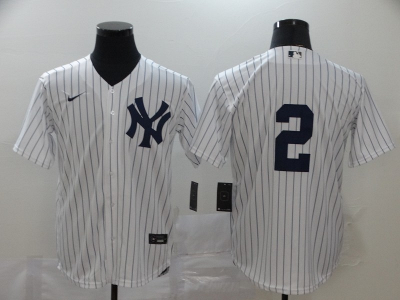 Yankees 2 Derek Jeter White 2020 Nike Cool Base Jerseys