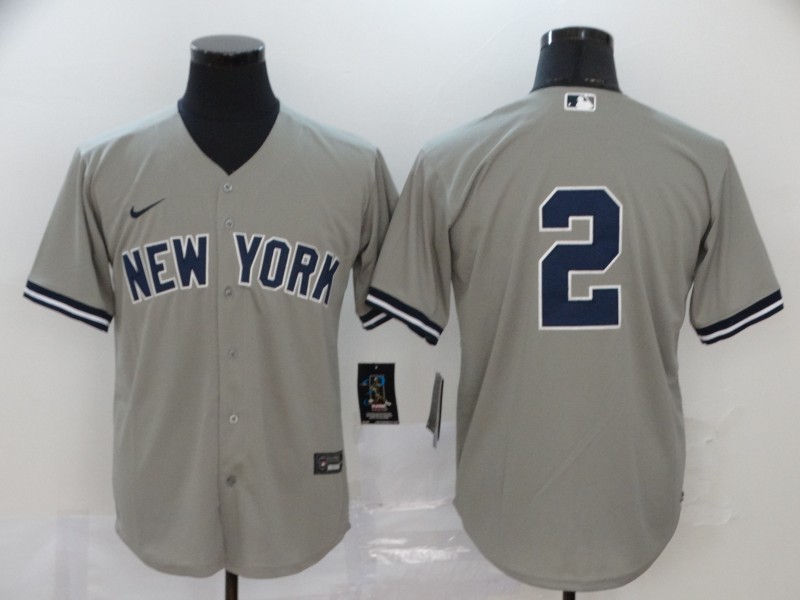 Yankees 2 Derek Jeter Gray 2020 Nike Cool Base Jerseys